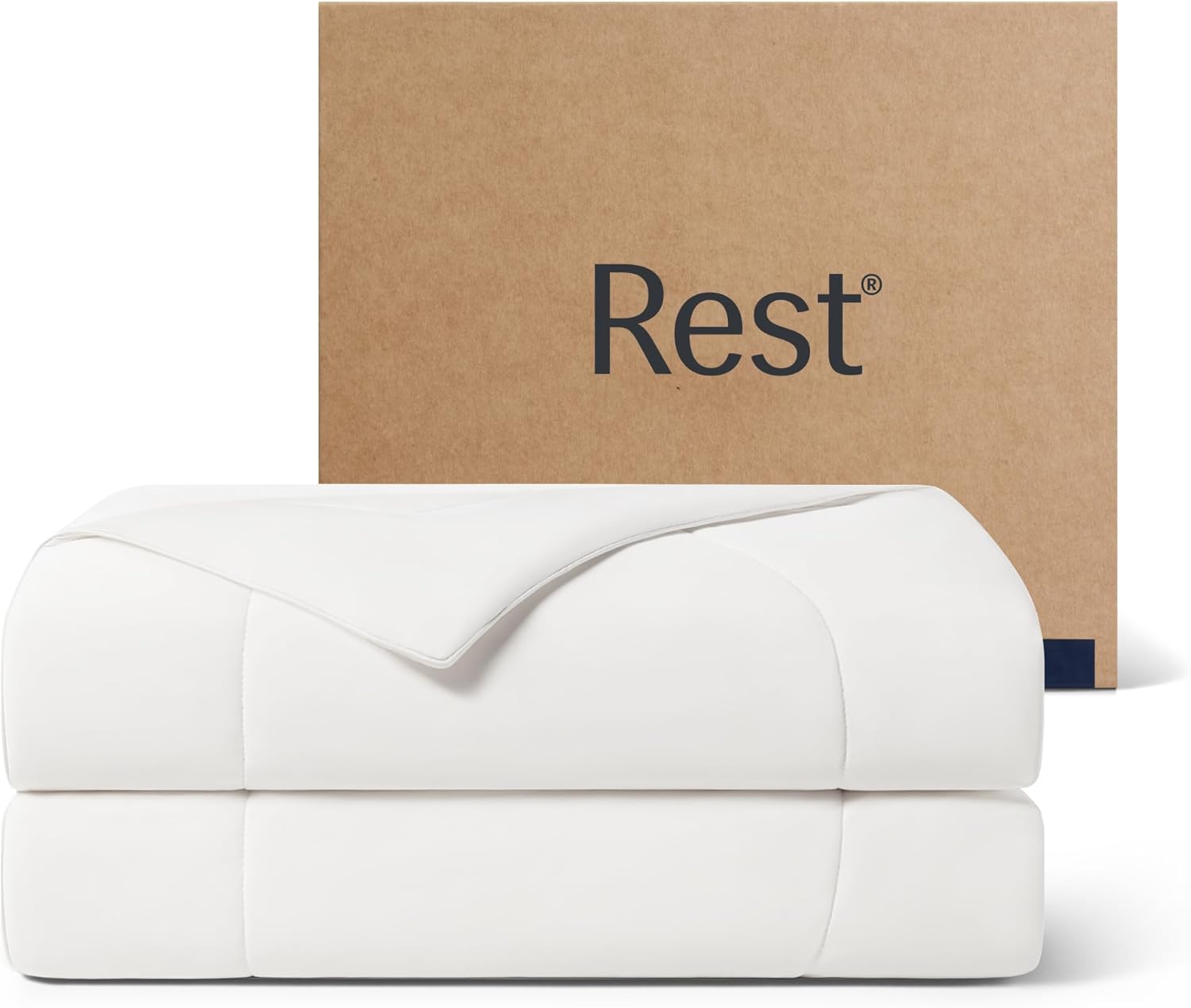 REST® Evercool® Cooling Comforter, Full/Queen, Blanket for Hot Sleepers, All Season Bedding to Keep Cool for Night Sweats, Breathable Lightweight Blanket, 90"x90" Inches, Cool Gray - Grand Goldman