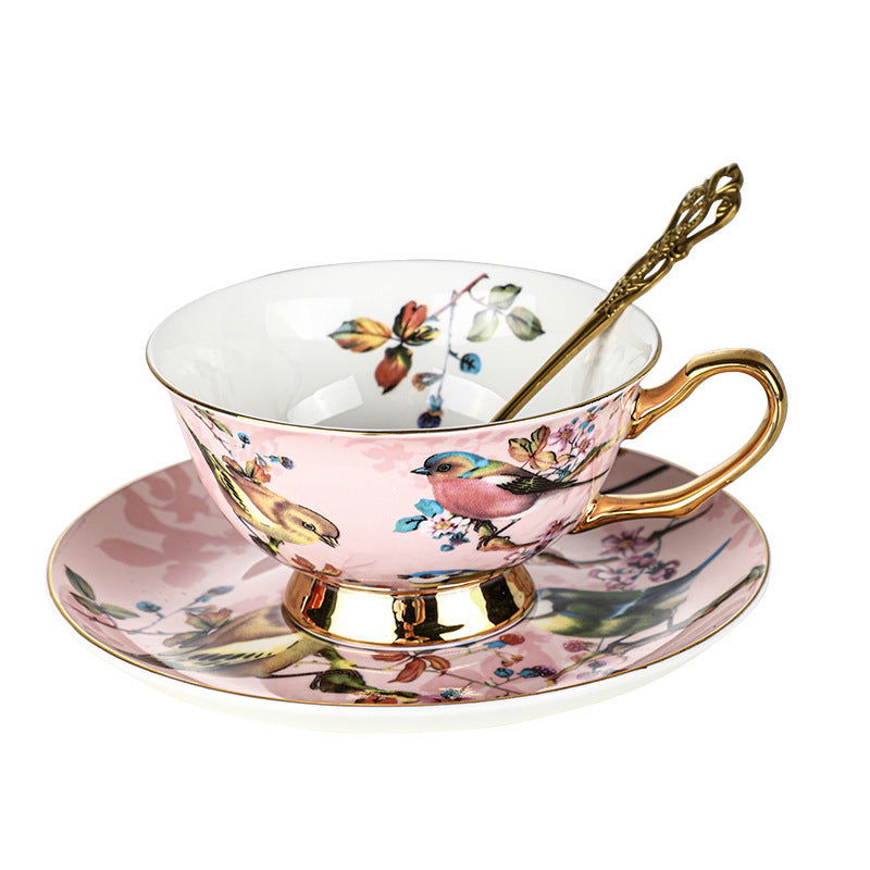 RICHARD'S High-grade Bone China Coffee Cup Set Exquisite Royal Vintage Design Handmade Ceramic Afternoon Tea Pack 6 Cups Saucers Spoons Gift Box Variety of Colors and Patterns Perfect for Vintage Decor and Gifts - Grand Goldman
