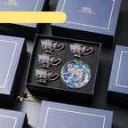 RICK MEIDAO Hand-Painted Pink Bone China Mug - Leopard Design, Gold Handles, 200ml Capacity, Ideal Gift for Tea and Coffee - Grand Goldman