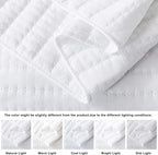 ROARINGWILD White Queen Size Quilt Bedding Sets with Pillow Shams, Full Lightweight Soft Bedspread Coverlet, Quilted Blanket Thin Comforter Bed Cover for All Season, 3 Pieces, 90x90 inches - Grand Goldman