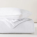 ROARINGWILD White Queen Size Quilt Bedding Sets with Pillow Shams, Full Lightweight Soft Bedspread Coverlet, Quilted Blanket Thin Comforter Bed Cover for All Season, 3 Pieces, 90x90 inches - Grand Goldman