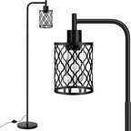 ROTTOGOON Dimmable Farmhouse Floor Lamp, Industrial Floor Lamp for Living Room with 3 X 6W LED Bulbs, 3 Light Rustic Standing Tall Lamp for Bedroom, Office, 68" - Grand Goldman