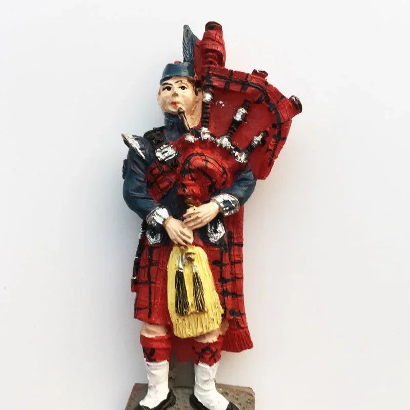 RRS the hightlanders British Bagpipes Tartan Skirt World Tourist Souvenirs 3D Magnetic Refrigerator Stickers Resin Crafts - Grand Goldman