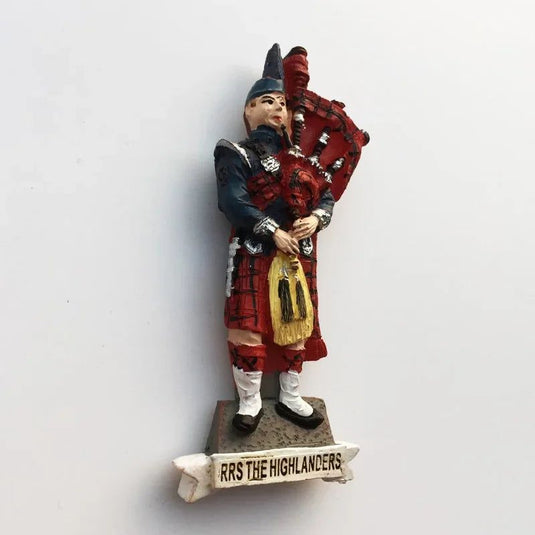 RRS the hightlanders British Bagpipes Tartan Skirt World Tourist Souvenirs 3D Magnetic Refrigerator Stickers Resin Crafts - Grand Goldman