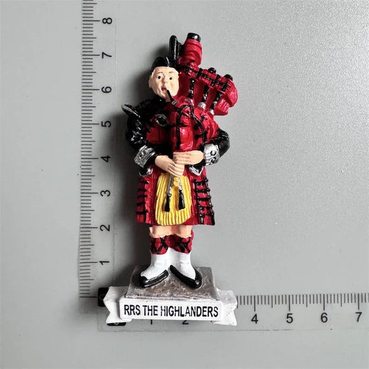 RRS the hightlanders British Bagpipes Tartan Skirt World Tourist Souvenirs 3D Magnetic Refrigerator Stickers Resin Crafts - Grand Goldman