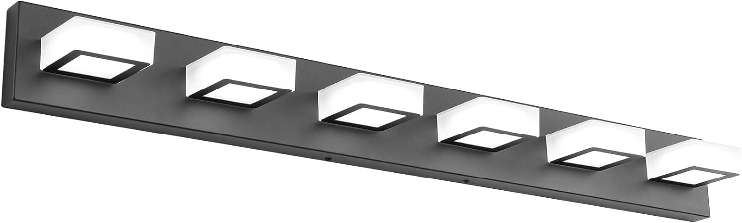 Ralbay LED Modern Black Bathroom Vanity Lights 3 Lights Acrylic Modern Black Bathroom Wall Lighting Fixtures - Grand Goldman