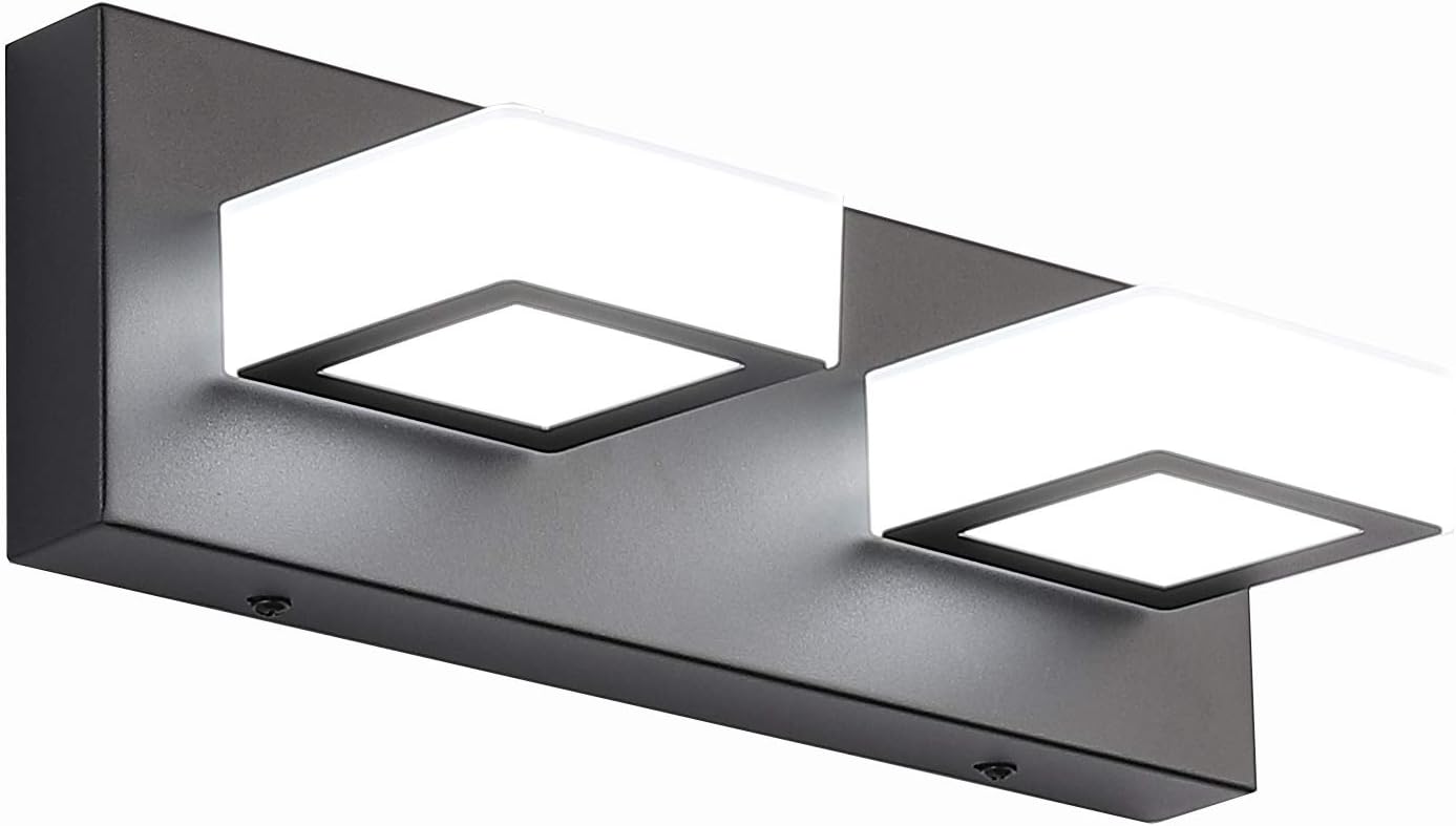 Ralbay LED Modern Black Bathroom Vanity Lights 3 Lights Acrylic Modern Black Bathroom Wall Lighting Fixtures - Grand Goldman