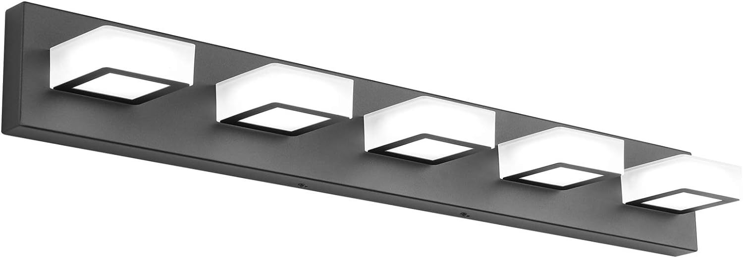 Ralbay LED Modern Black Bathroom Vanity Lights 3 Lights Acrylic Modern Black Bathroom Wall Lighting Fixtures - Grand Goldman