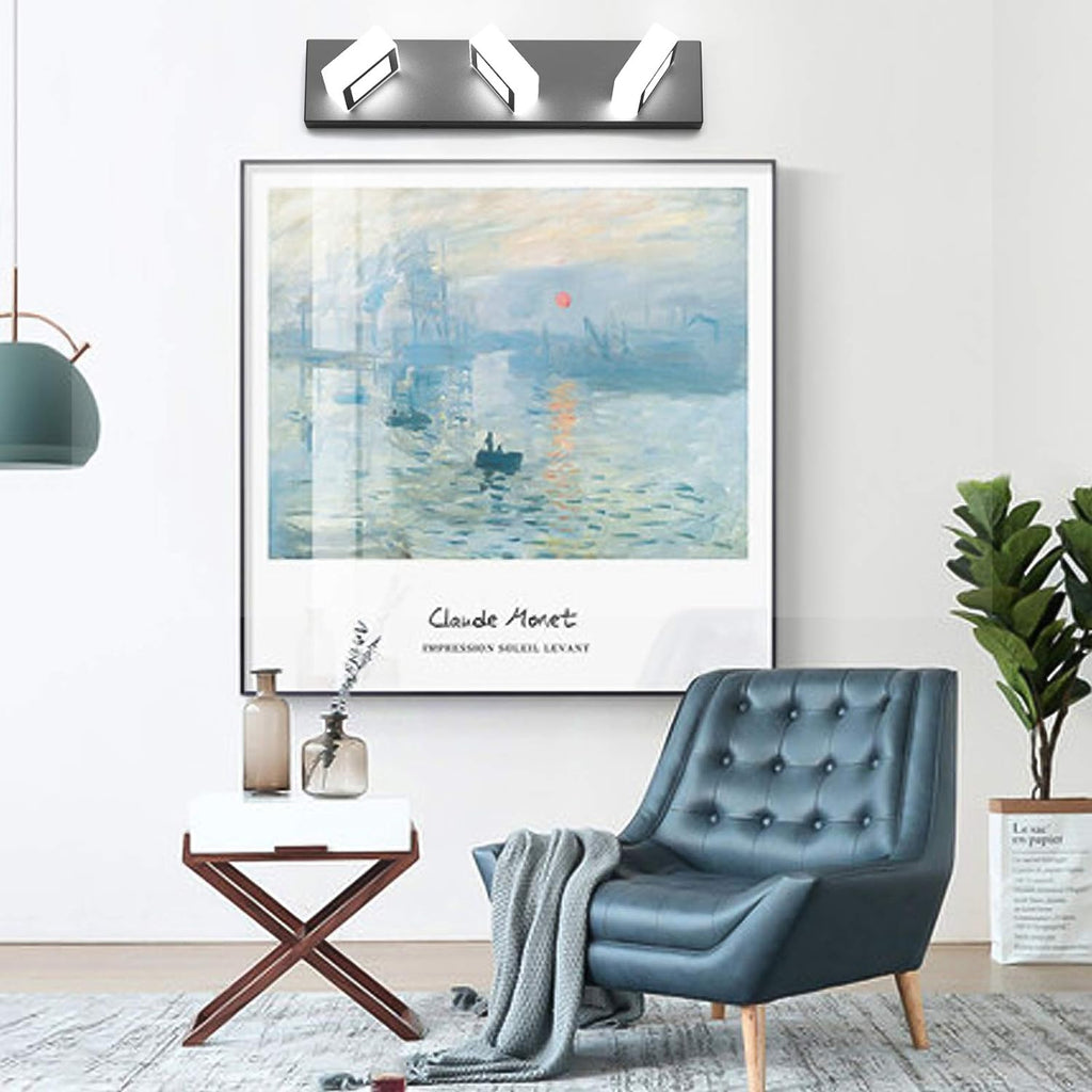 Ralbay LED Modern Black Bathroom Vanity Lights 3 Lights Acrylic Modern Black Bathroom Wall Lighting Fixtures - Grand Goldman