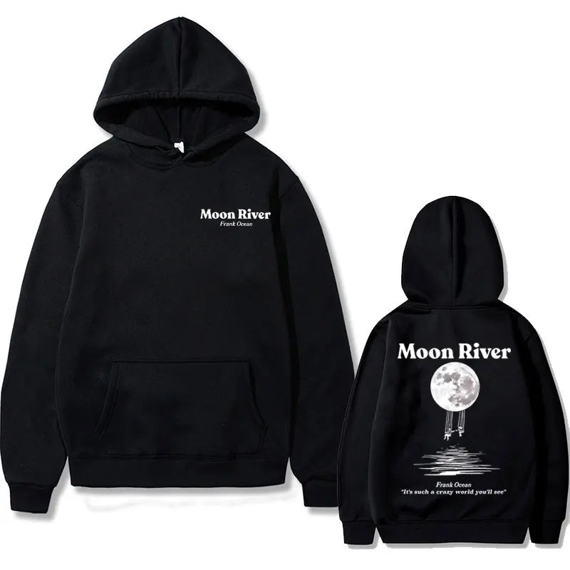 Rapper Frank Moon River Graphic Hoodie Men Women Ocean Hip Hop Hoodies Blond Oversized Pullover Men's Fashion Vintage Streetwear - Grand Goldman