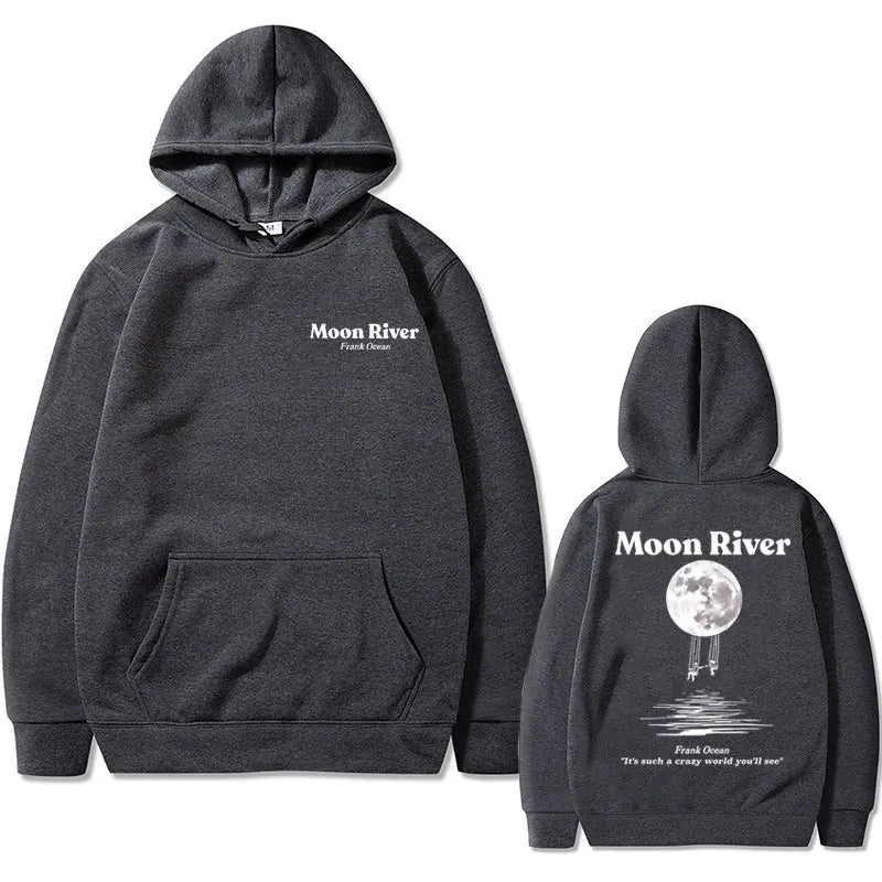 Rapper Frank Moon River Graphic Hoodie Men Women Ocean Hip Hop Hoodies Blond Oversized Pullover Men's Fashion Vintage Streetwear - Grand Goldman