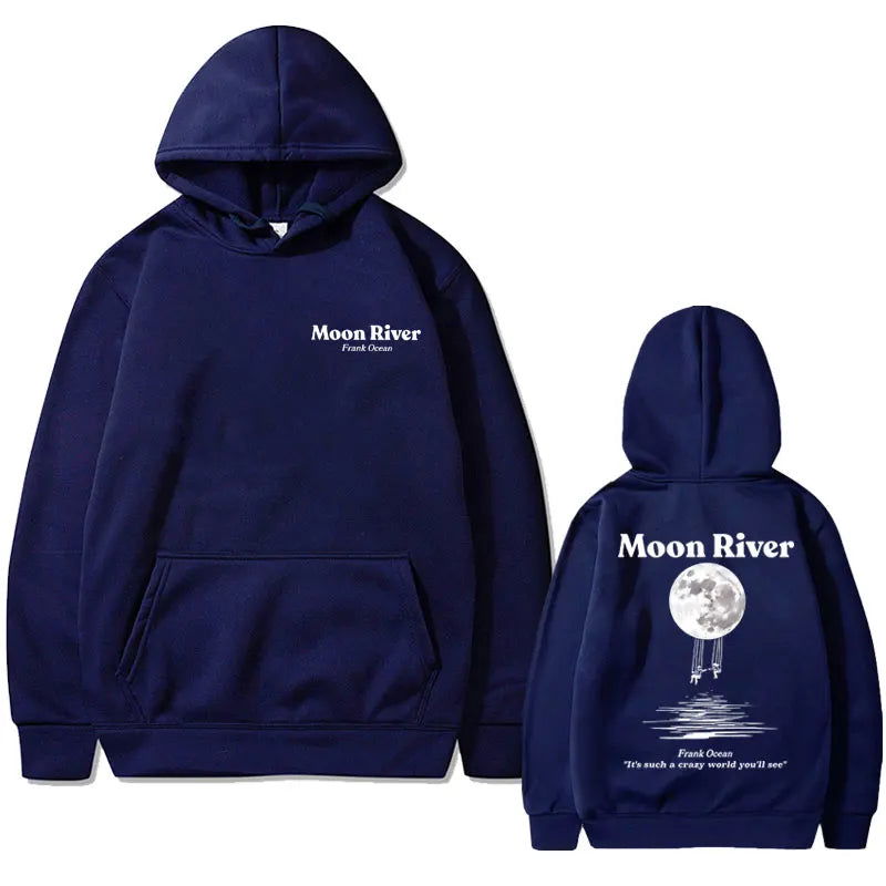 Rapper Frank Moon River Graphic Hoodie Men Women Ocean Hip Hop Hoodies Blond Oversized Pullover Men's Fashion Vintage Streetwear - Grand Goldman