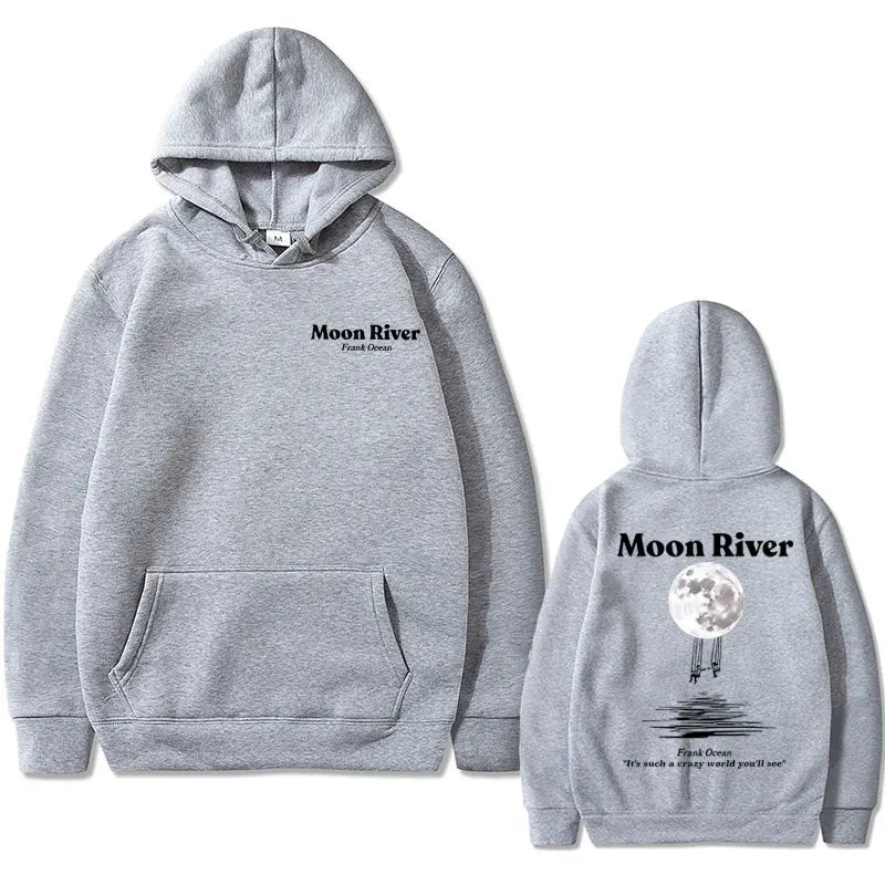 Rapper Frank Moon River Graphic Hoodie Men Women Ocean Hip Hop Hoodies Blond Oversized Pullover Men's Fashion Vintage Streetwear - Grand Goldman