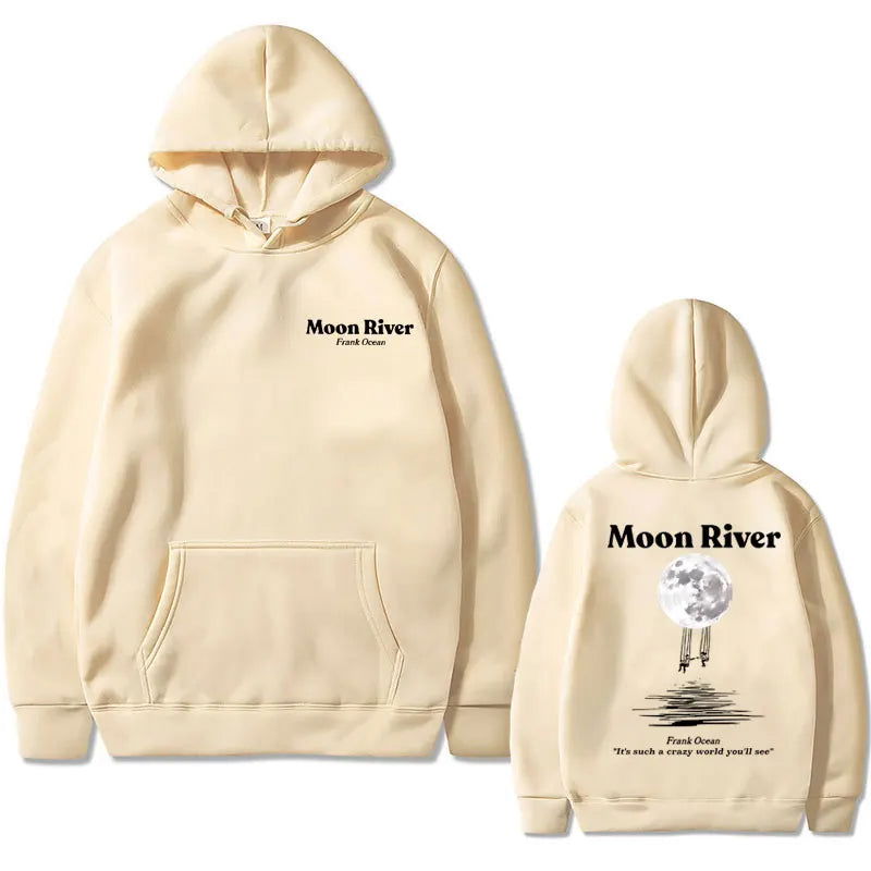 Rapper Frank Moon River Graphic Hoodie Men Women Ocean Hip Hop Hoodies Blond Oversized Pullover Men's Fashion Vintage Streetwear - Grand Goldman