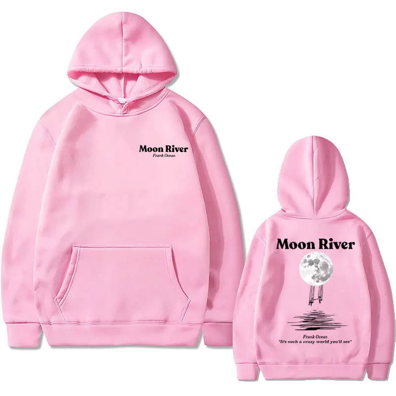 Rapper Frank Moon River Graphic Hoodie Men Women Ocean Hip Hop Hoodies Blond Oversized Pullover Men's Fashion Vintage Streetwear - Grand Goldman