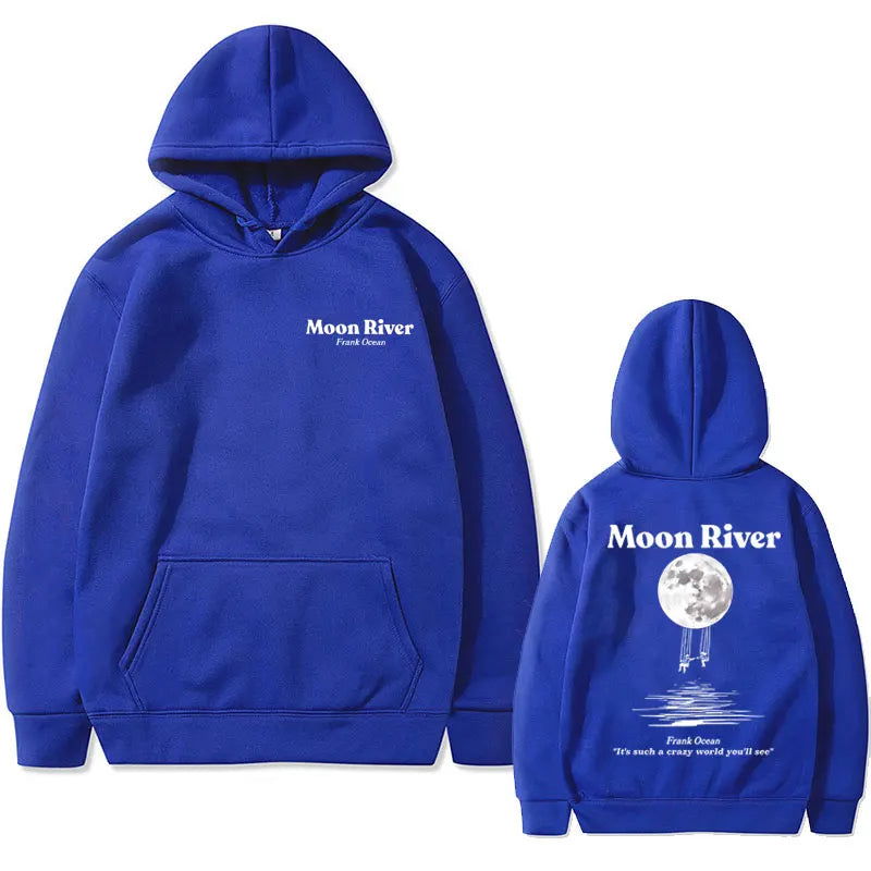 Rapper Frank Moon River Graphic Hoodie Men Women Ocean Hip Hop Hoodies Blond Oversized Pullover Men's Fashion Vintage Streetwear - Grand Goldman