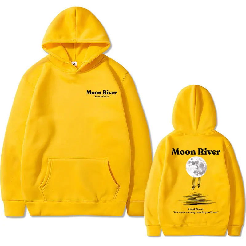 Rapper Frank Moon River Graphic Hoodie Men Women Ocean Hip Hop Hoodies Blond Oversized Pullover Men's Fashion Vintage Streetwear - Grand Goldman