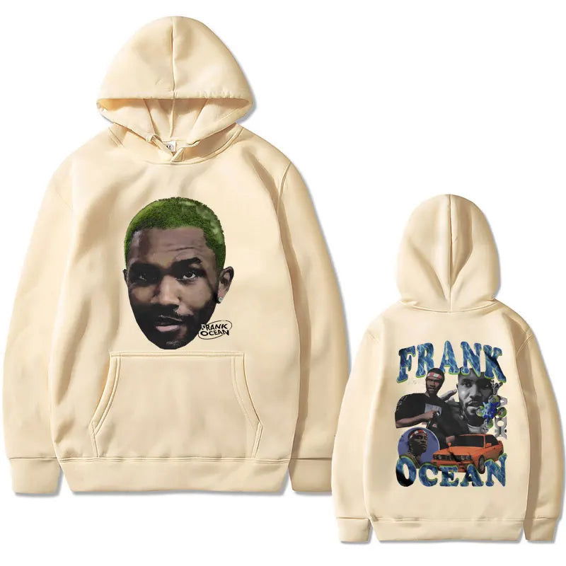Rapper Frank Oversized Hoodie Blond Fashion Sweatshirt Ocean Hip Hop Hoodies Men Vintage Streetwear Male Casual Fleece Pullover - Grand Goldman