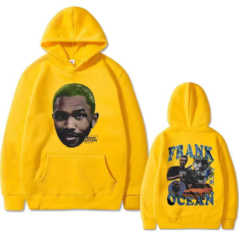 Rapper Frank Oversized Hoodie Blond Fashion Sweatshirt Ocean Hip Hop Hoodies Men Vintage Streetwear Male Casual Fleece Pullover - Grand Goldman