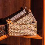 Rattan Storage Basket Organizer Storage Box Straw - Grand Goldman