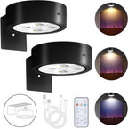 Rechargeable Battery Picture Light, Led Painting Light with Remote Control Dimmable and Timer, 3 Lighting Modes Magnetic Art Display Light for Paintings, Wireless Wall Decor Puck Light, Pack of 2 - Grand Goldman