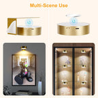 Rechargeable Battery Picture Light, Led Painting Light with Remote Control Dimmable and Timer, 3 Lighting Modes Magnetic Art Display Light for Paintings, Wireless Wall Decor Puck Light, Pack of 2 - Grand Goldman