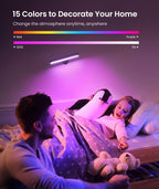 Rechargeable Wall Sconces LED Wall Lights with 7500mAh Battery Lamp for Bedroom, Touch and Remote Control, 3 Colors Wall Light 360° Rotate Dimmable Brightness with 15 RGB Colors - Grand Goldman