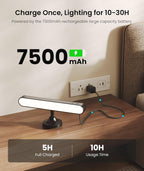 Rechargeable Wall Sconces LED Wall Lights with 7500mAh Battery Lamp for Bedroom, Touch and Remote Control, 3 Colors Wall Light 360° Rotate Dimmable Brightness with 15 RGB Colors - Grand Goldman