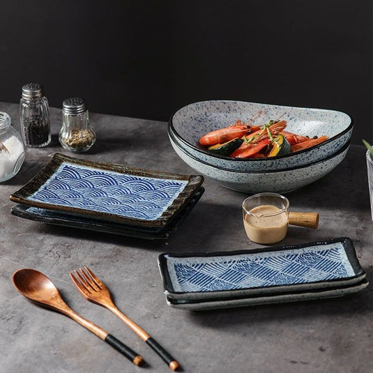 Rectangular Japanese Ceramic Tableware Dish - Grand Goldman