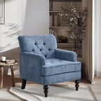 Redlife Beige Accent Chair, Mid Century Modern Accent Chair for Living Room, Button Tufted Living Room Chairs Comfy Chairs Fabric Reading Chair for Bedroom, Living Room (1, Blue) - Grand Goldman