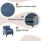 Redlife Beige Accent Chair, Mid Century Modern Accent Chair for Living Room, Button Tufted Living Room Chairs Comfy Chairs Fabric Reading Chair for Bedroom, Living Room (1, Blue) - Grand Goldman