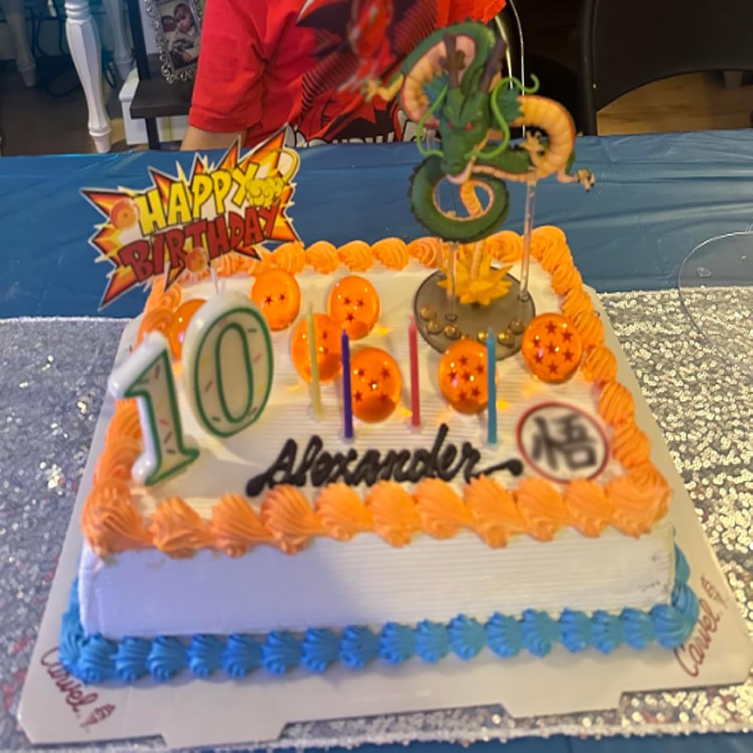 Resin Shenron Figure Dragon Shenlong Statue Set + 3.6cm Crystal Balls + Shelf with Gift Box for Business Halloween Christmas Holiday and Birthday Home Decoration - Grand Goldman