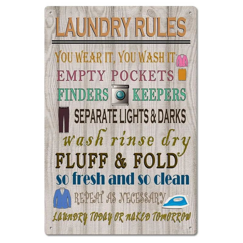 Restroom Vintage Metal Tin Signs Washing Room Wall Decor for Home Restaurant Bars Cafe Clubs Pubs Man Cave Retro Posters Plaque - Grand Goldman