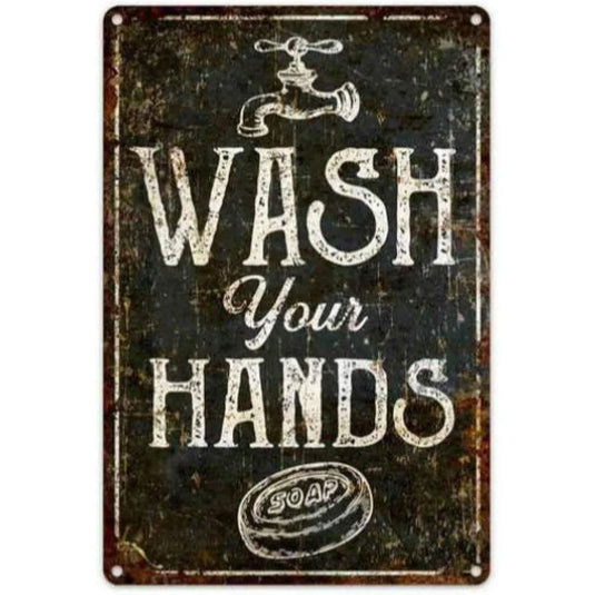 Restroom Vintage Metal Tin Signs Washing Room Wall Decor for Home Restaurant Bars Cafe Clubs Pubs Man Cave Retro Posters Plaque - Grand Goldman