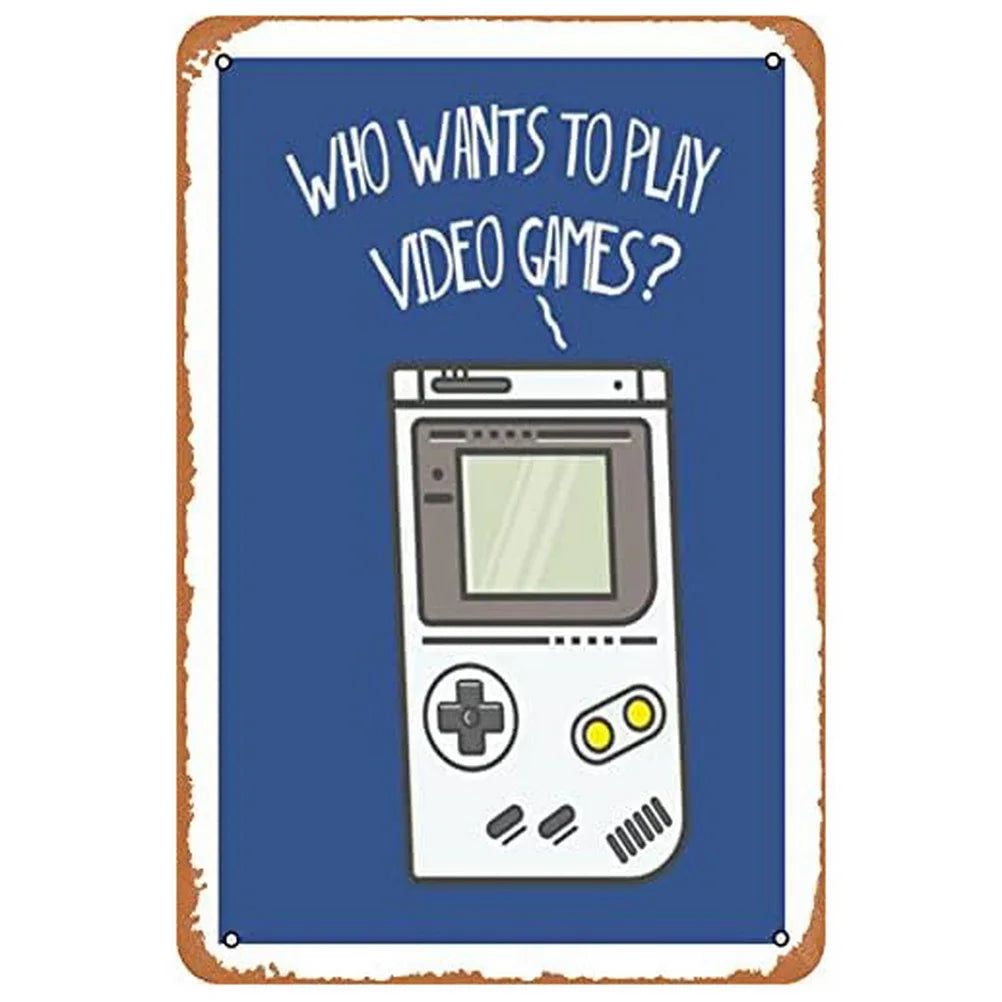 Retro Controller Collectors Video Game Metal Tin Signs Vintage Posters for Game Room Bar Man Cave Cafe Home Wall Decor Gift - Grand Goldman