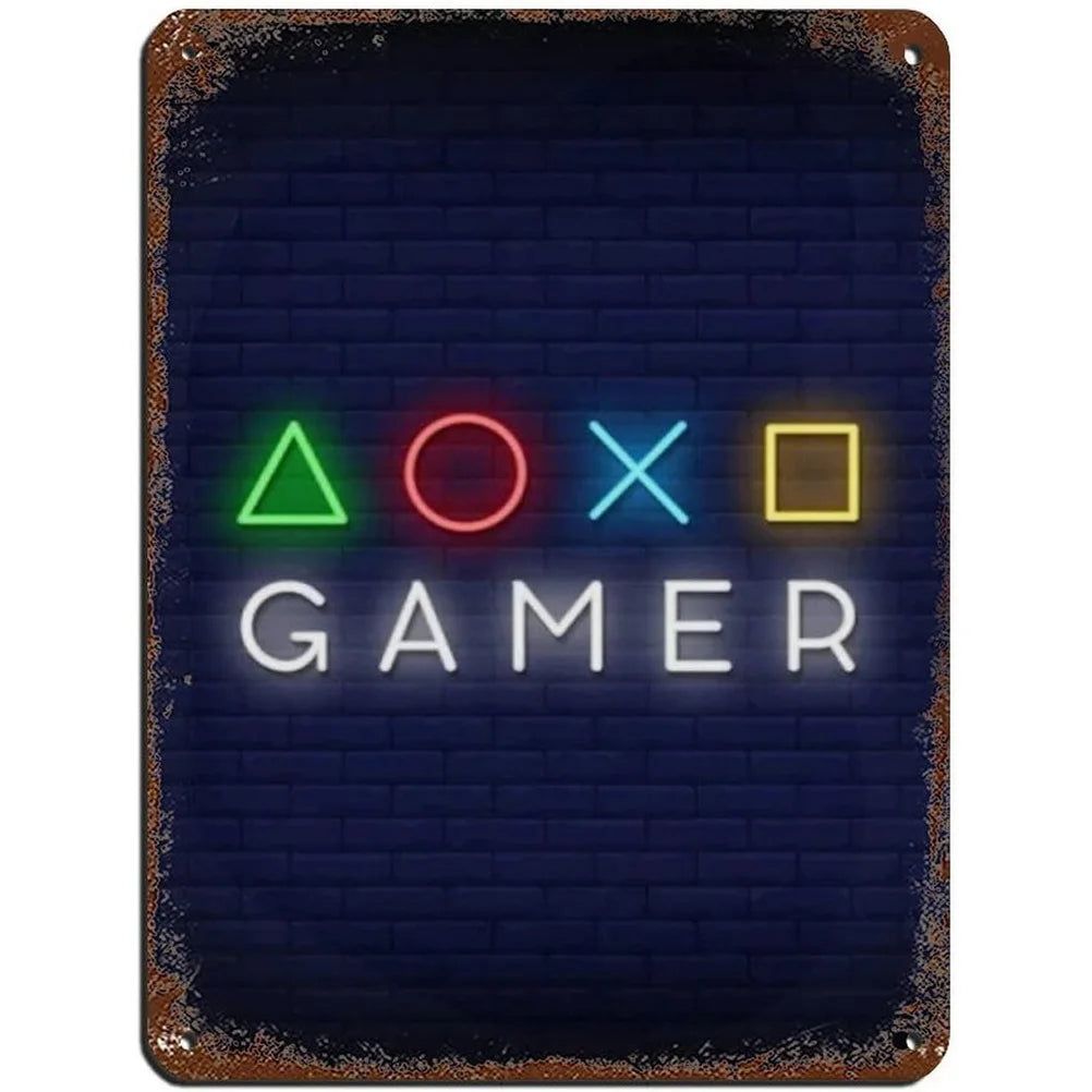 Retro Controller Collectors Video Game Metal Tin Signs Vintage Posters for Game Room Bar Man Cave Cafe Home Wall Decor Gift - Grand Goldman