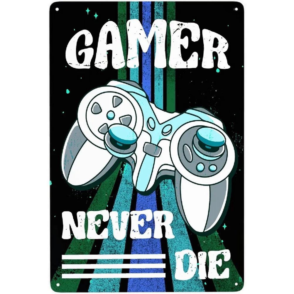 Retro Controller Collectors Video Game Metal Tin Signs Vintage Posters for Game Room Bar Man Cave Cafe Home Wall Decor Gift - Grand Goldman