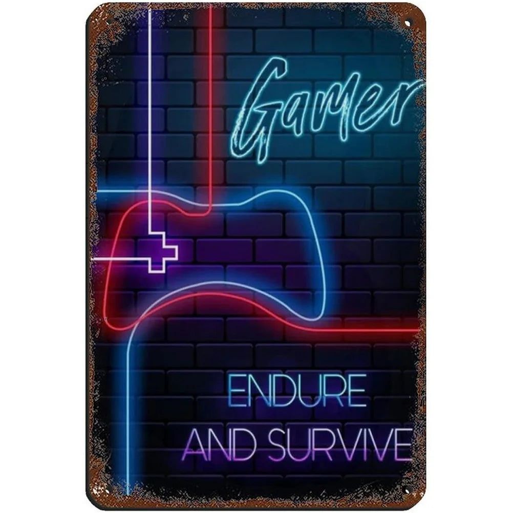 Retro Controller Collectors Video Game Metal Tin Signs Vintage Posters for Game Room Bar Man Cave Cafe Home Wall Decor Gift - Grand Goldman