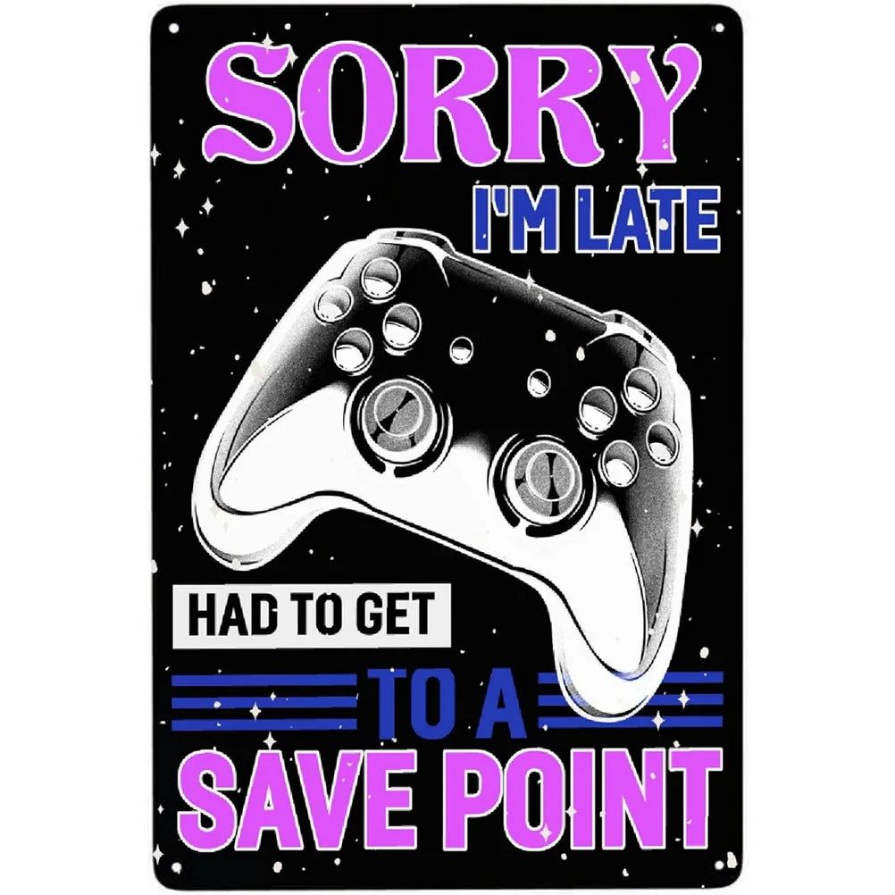 Retro Controller Collectors Video Game Metal Tin Signs Vintage Posters for Game Room Bar Man Cave Cafe Home Wall Decor Gift - Grand Goldman