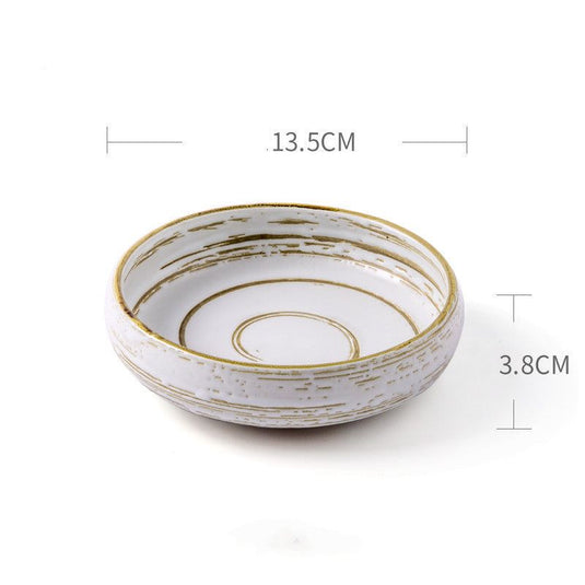 Retro Creative Japanese Tableware Household  Ceramic Dish Bowl - Grand Goldman