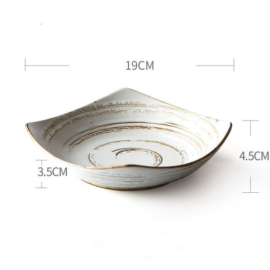 Retro Creative Japanese Tableware Household  Ceramic Dish Bowl - Grand Goldman