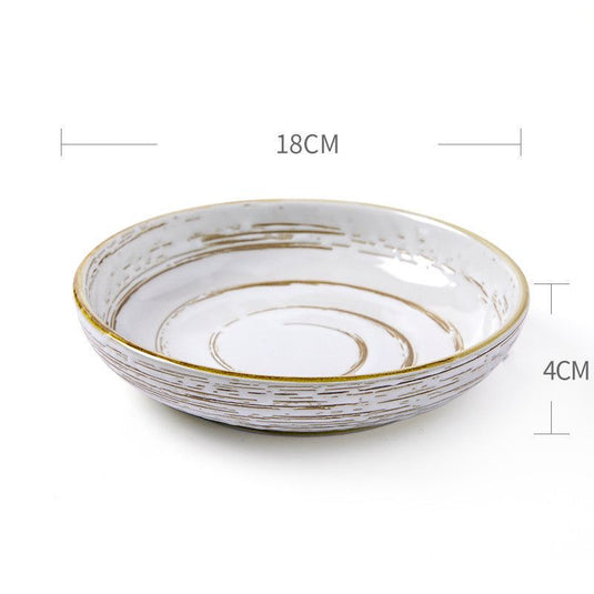 Retro Creative Japanese Tableware Household  Ceramic Dish Bowl - Grand Goldman