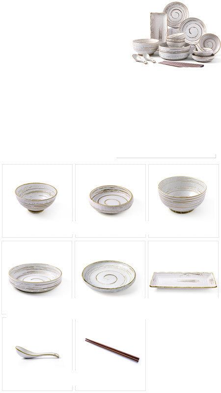 Retro Creative Japanese Tableware Household  Ceramic Dish Bowl - Grand Goldman