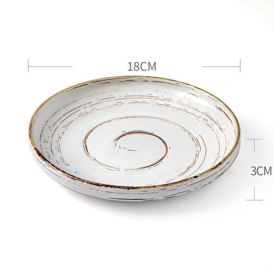 Retro Creative Japanese Tableware Household  Ceramic Dish Bowl - Grand Goldman