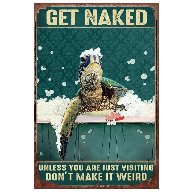 Retro Get Naked Bath Soap Metal Tin Signs Vintage Posters for Bathroom Washing Room Bars Man Cave Cafe Pub Clubs Home Wall Decor - Grand Goldman