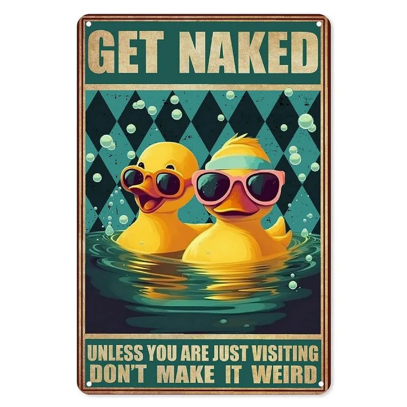 Retro Get Naked Bath Soap Metal Tin Signs Vintage Posters for Bathroom Washing Room Bars Man Cave Cafe Pub Clubs Home Wall Decor - Grand Goldman