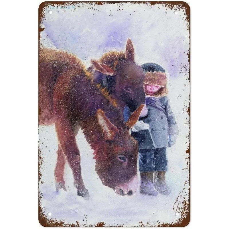 Retro Horse Make Me Happy Metal Tin Signs Vintage Posters for Garage Game Room Bar Man Cave Cafe Office Home Wall Decor Gift - Grand Goldman