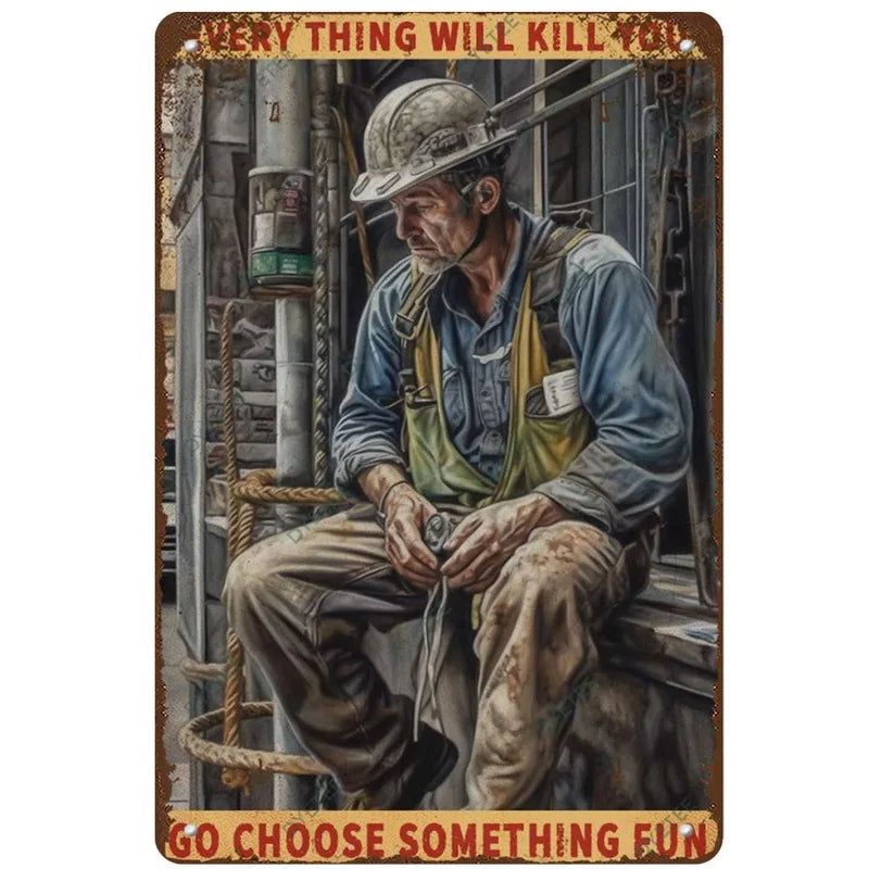 Retro Horse Make Me Happy Metal Tin Signs Vintage Posters for Garage Game Room Bar Man Cave Cafe Office Home Wall Decor Gift - Grand Goldman