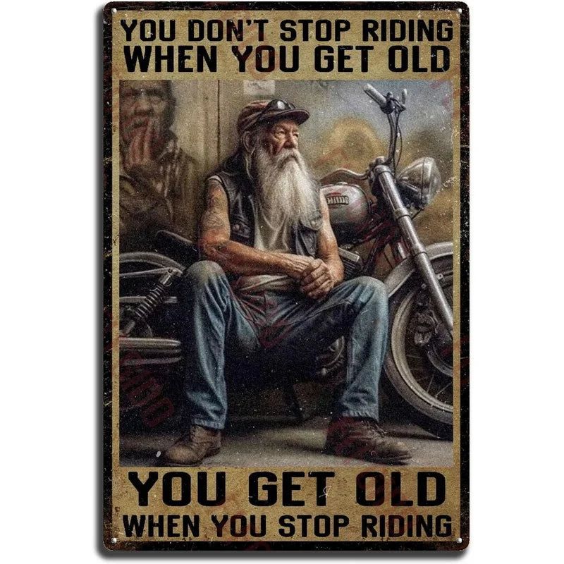 Retro Horse Make Me Happy Metal Tin Signs Vintage Posters for Garage Game Room Bar Man Cave Cafe Office Home Wall Decor Gift - Grand Goldman