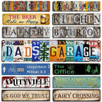 Retro Metal Tin Signs Instagram Style Dads Garage Street Signs Amusement Park Scenic Retro Road Signs Country Retro Decorative - Grand Goldman